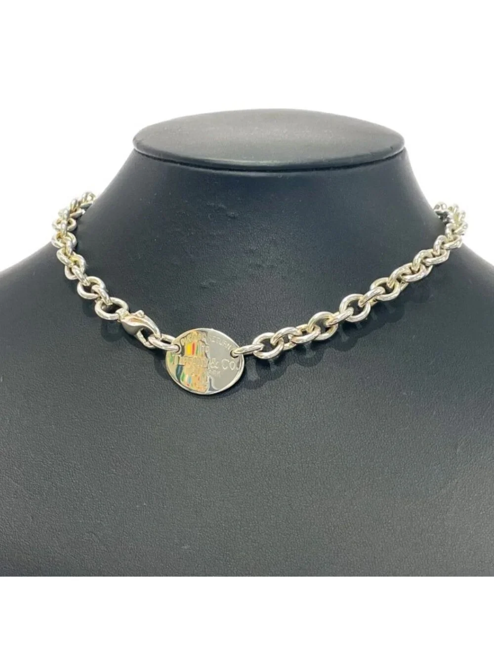 Tiffany & Co Silver Return to Tiffany Oval Tag Necklace